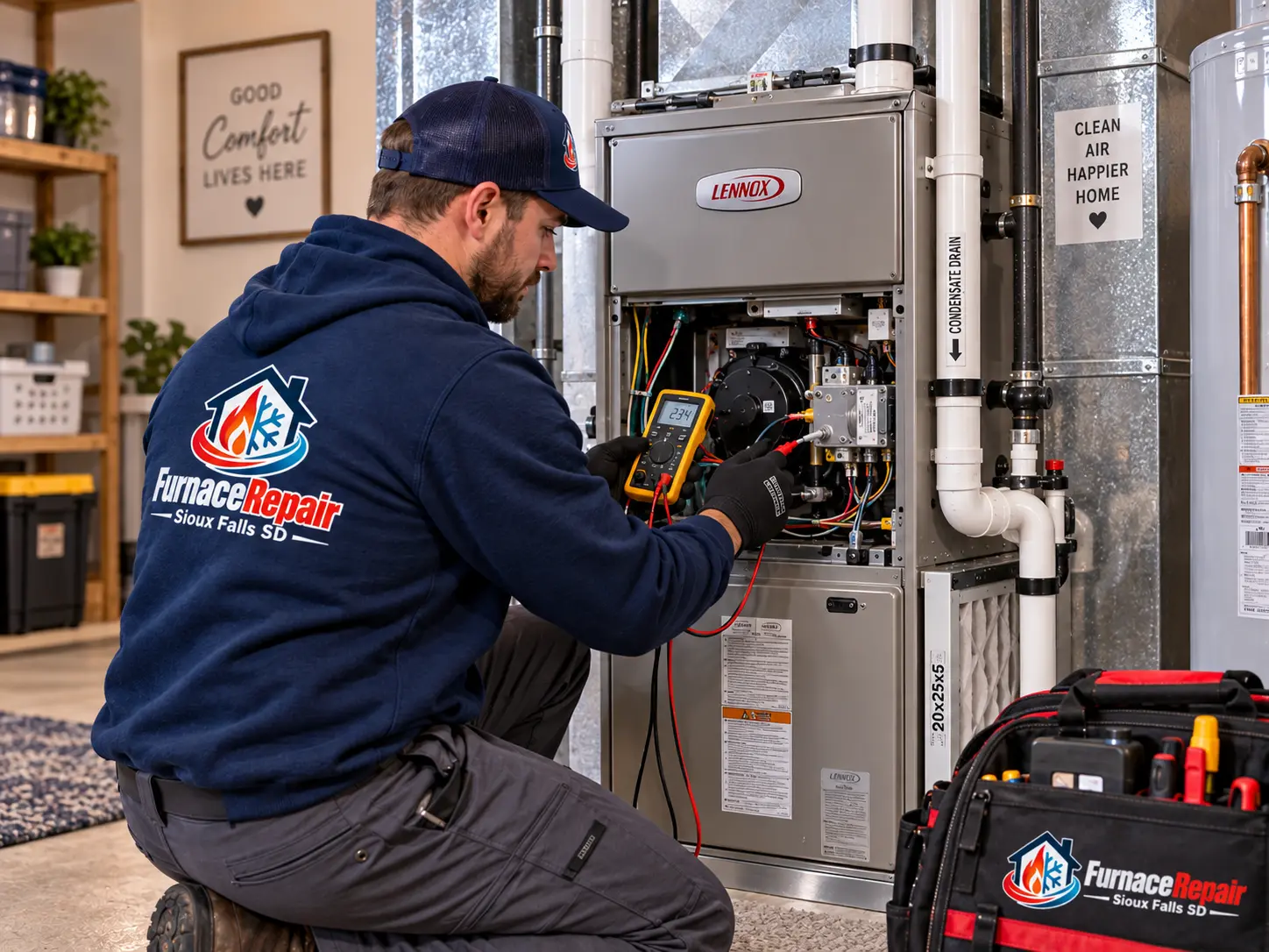 Voltage testing on a residential furnace control board during a no-heat call
